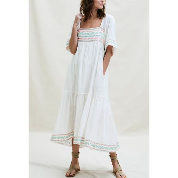 Aspiga Gracie Embroidered Gauze Midi Dress - Picture 1 of 6